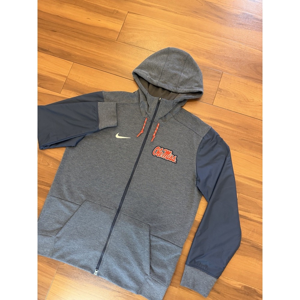 Nike Ole Miss Rebels Full Zip Jacket Blue NCAA Football Dri-Fit Men's Size Large